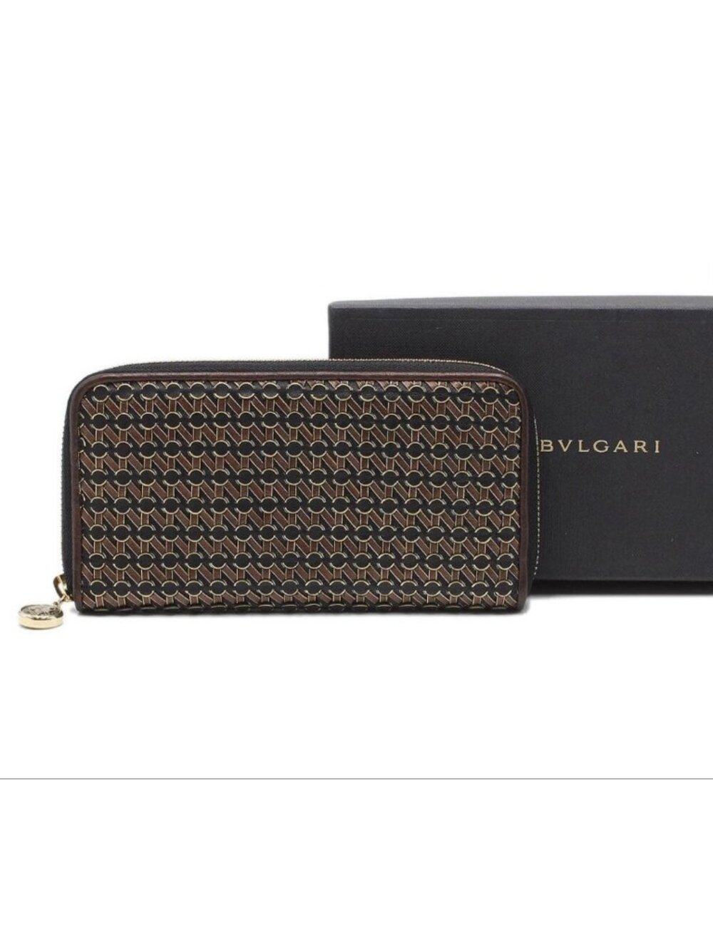 Bvlgari Monete Leather Zip Around Wallet